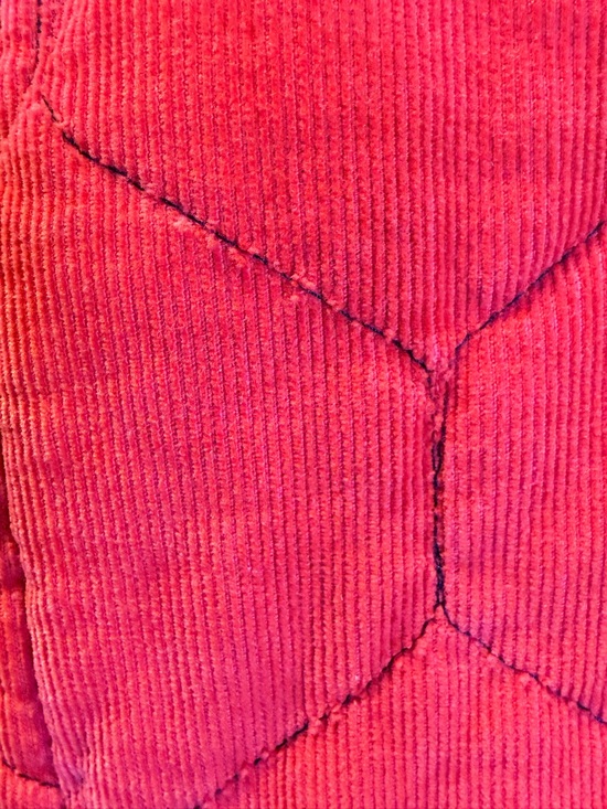 Habitat Red Quilted Corduroy Vest Big Button Front Women's Size Small - Picture 6 of 7
